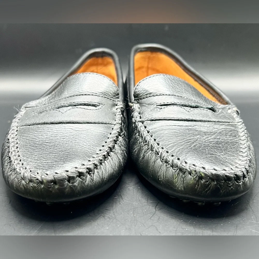 Minnetonka-Black Leather Slip-On Loafers-Womens Size:9, MadeinUSA,New w/out tags